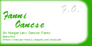 fanni oancse business card